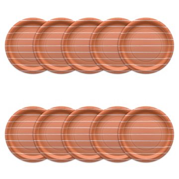 American Greetings Stripes on Orange 9" Paper Plates, 10 ct