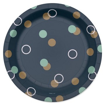 American Greetings Bubbles on Navy 7" Paper Plates, 10 ct