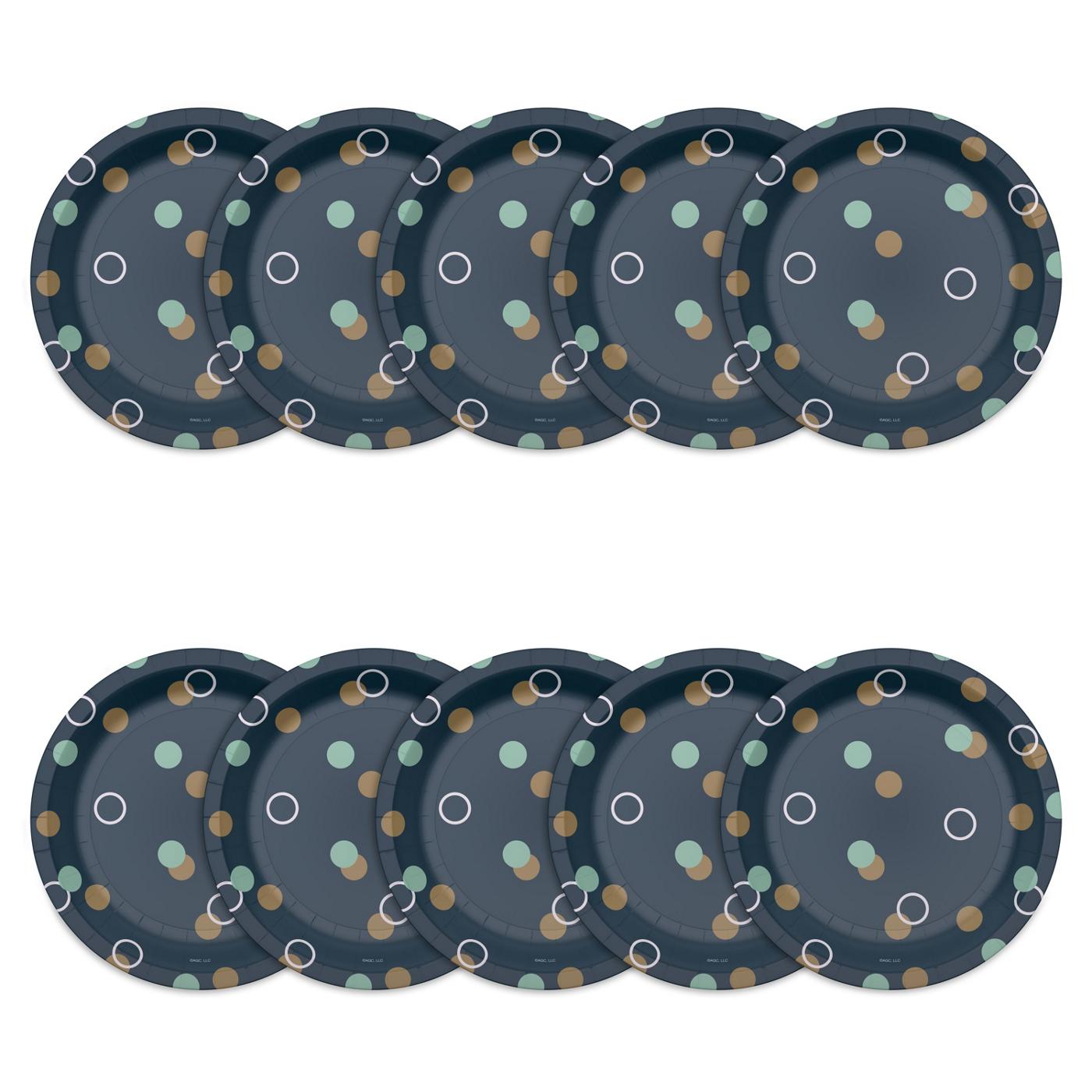 American Greetings Bubbles on Navy 7" Paper Plates; image 2 of 3