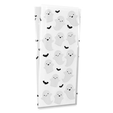 American Greetings Small Halloween Cellophane Treat Bags - Smiling Ghosts & Bats, 20 ct