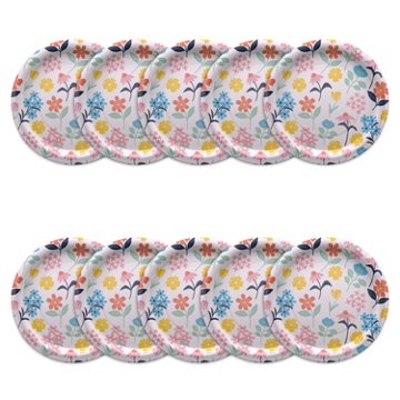American Greetings Multi-Colored Flowers 9" Paper Plates