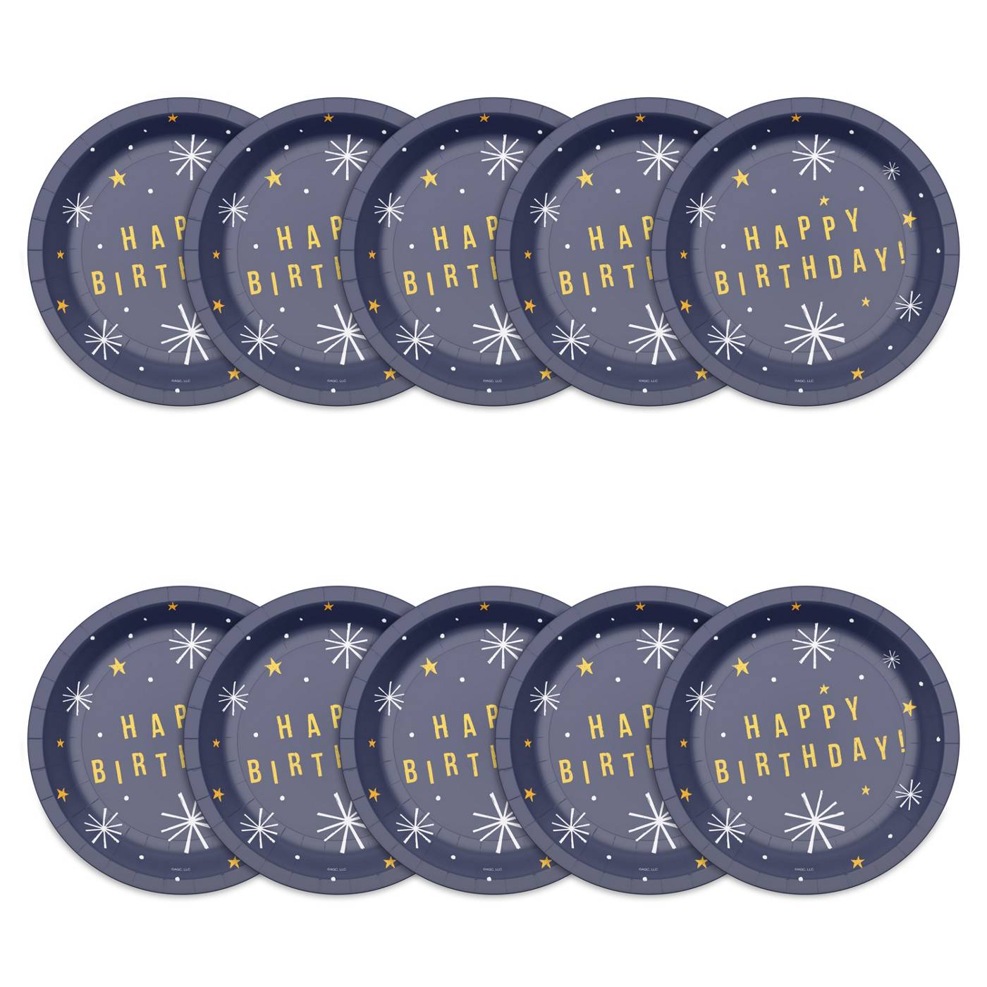 American Greetings Happy Birthday on Navy 7" Paper Plates; image 3 of 3