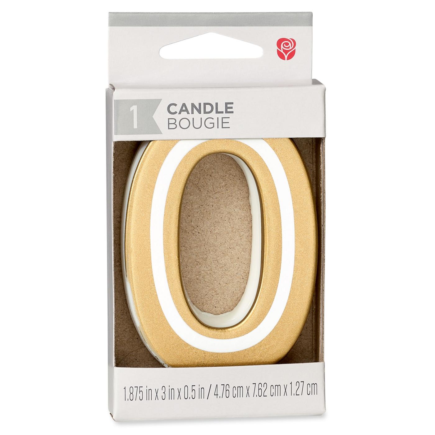 American Greetings Number 0 Gold Birthday Candle; image 1 of 3