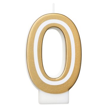 American Greetings Number 0 Gold Birthday Candle