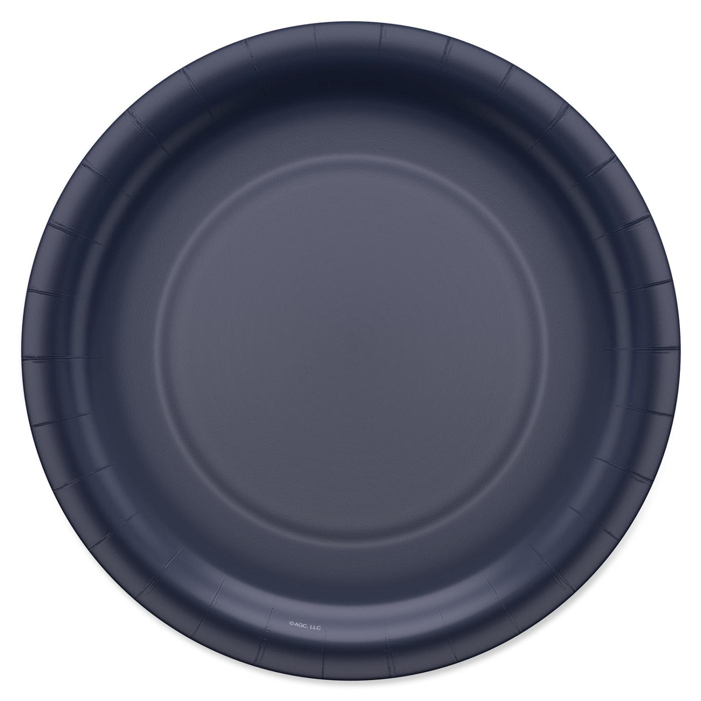 American Greetings Navy Blue 9" Paper Plates; image 1 of 3
