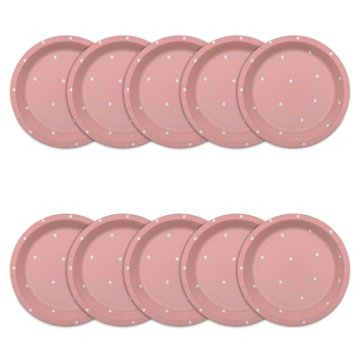 American Greetings Polka Dots on Pink 7" Paper Plates