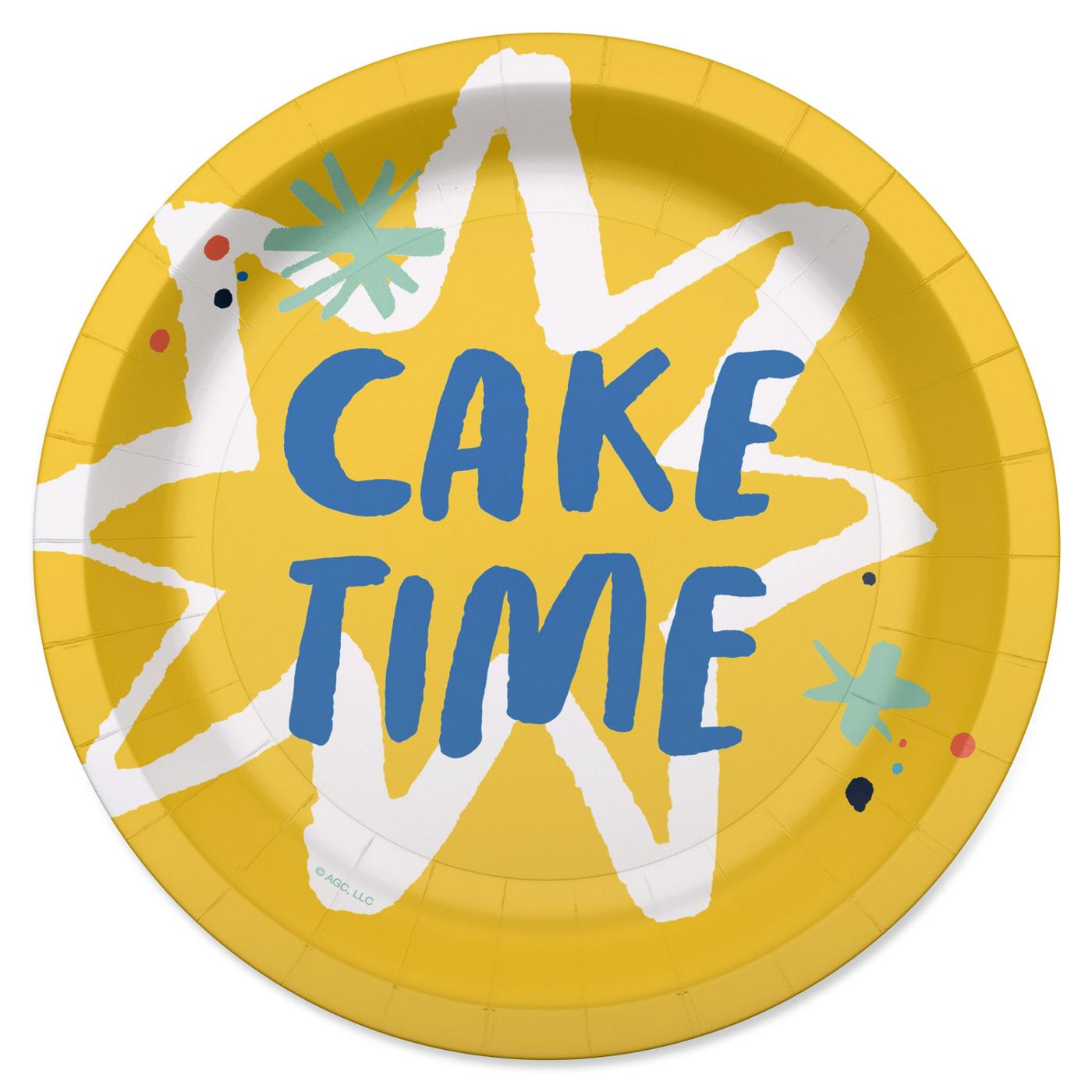 American Greetings Cake Time 7" Birthday Paper Plates; image 1 of 3