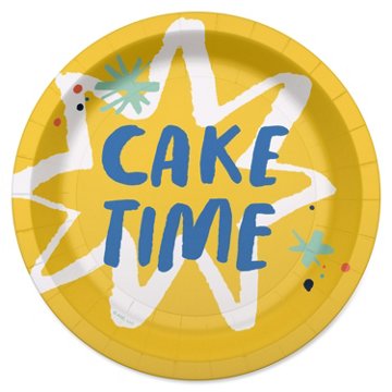 American Greetings Cake Time 7" Birthday Paper Plates, 10 ct