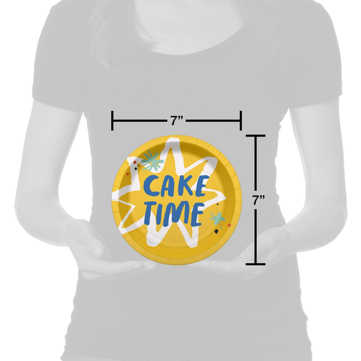 American Greetings Cake Time 7" Birthday Paper Plates; image 2 of 3