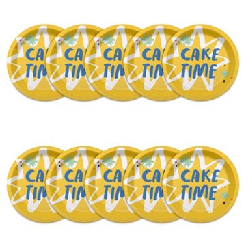 American Greetings Cake Time 7" Birthday Paper Plates, 10 ct
