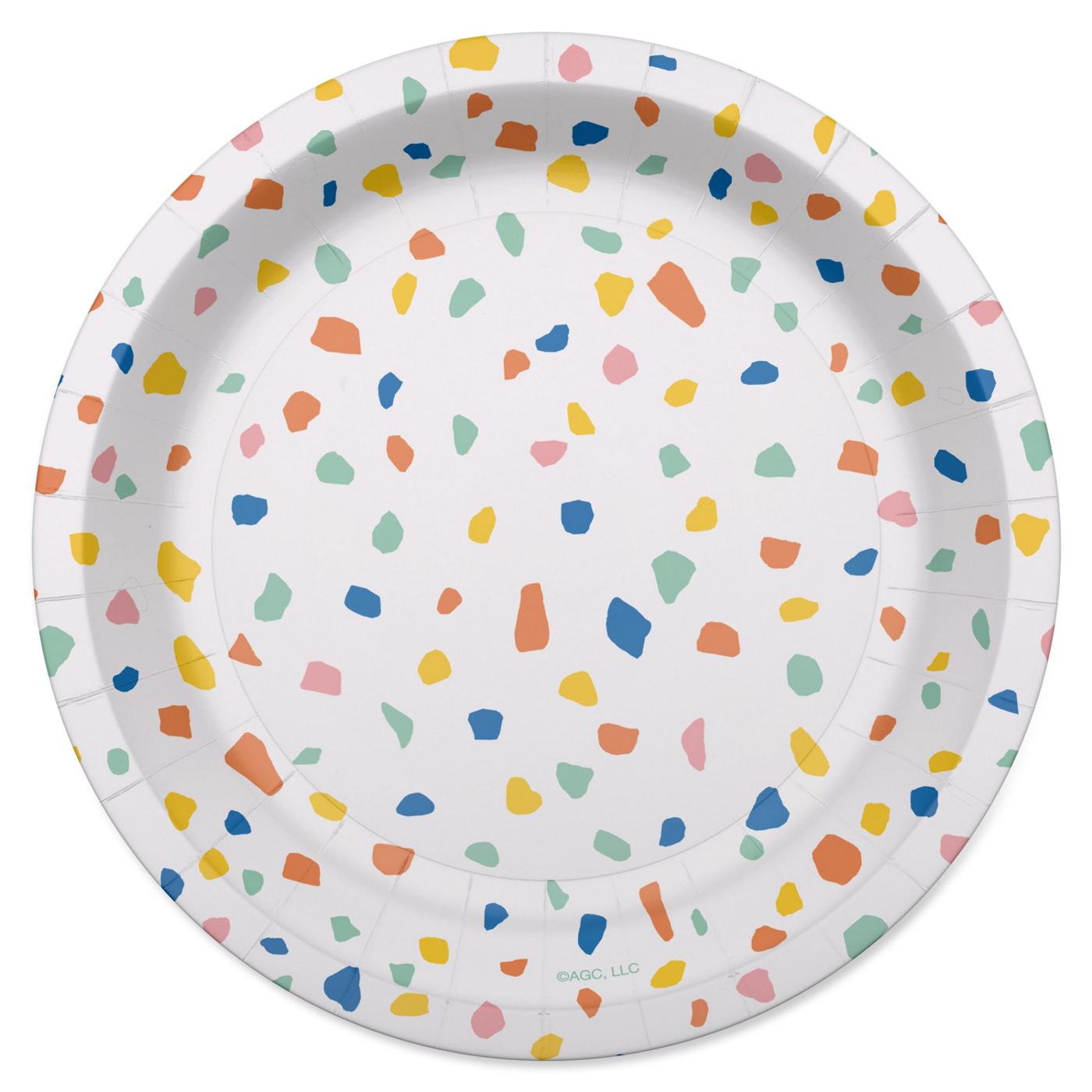 American Greetings Colorful Confetti 7" Paper Plates; image 1 of 3