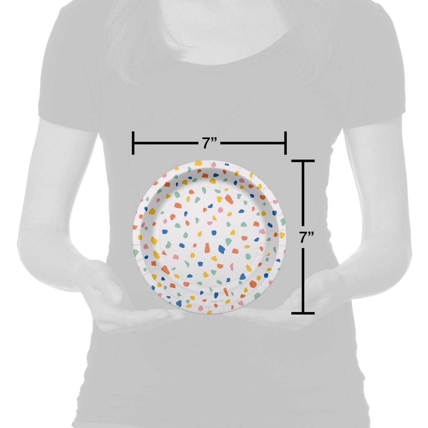 American Greetings Colorful Confetti 7" Paper Plates; image 2 of 3