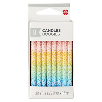 American Greetings Multi-Colored Scattered Dots Birthday Candles, 8 ct