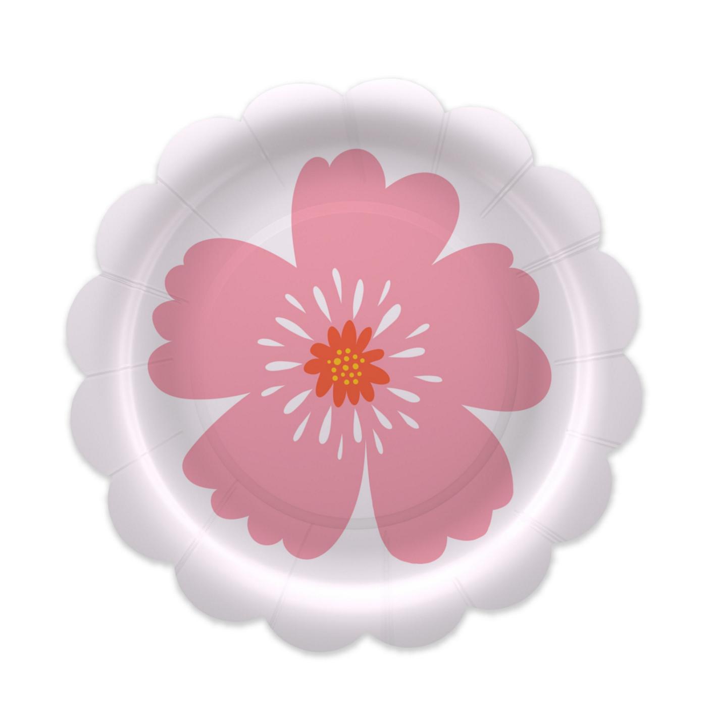 American Greetings Pink Flower 7" Paper Plates; image 1 of 3