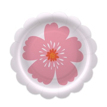 American Greetings Pink Flower 7" Paper Plates, 10 ct