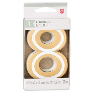 American Greetings Number 8 Gold Birthday Number Candle