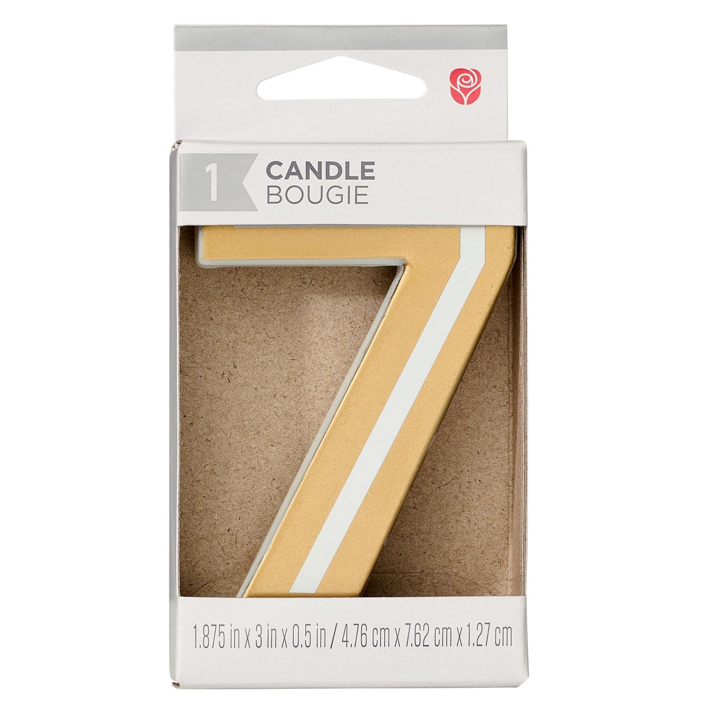 American Greetings Number 7 Gold Birthday Candle; image 1 of 3