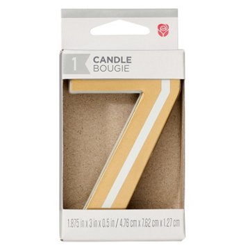 American Greetings Number 7 Gold Birthday Candle