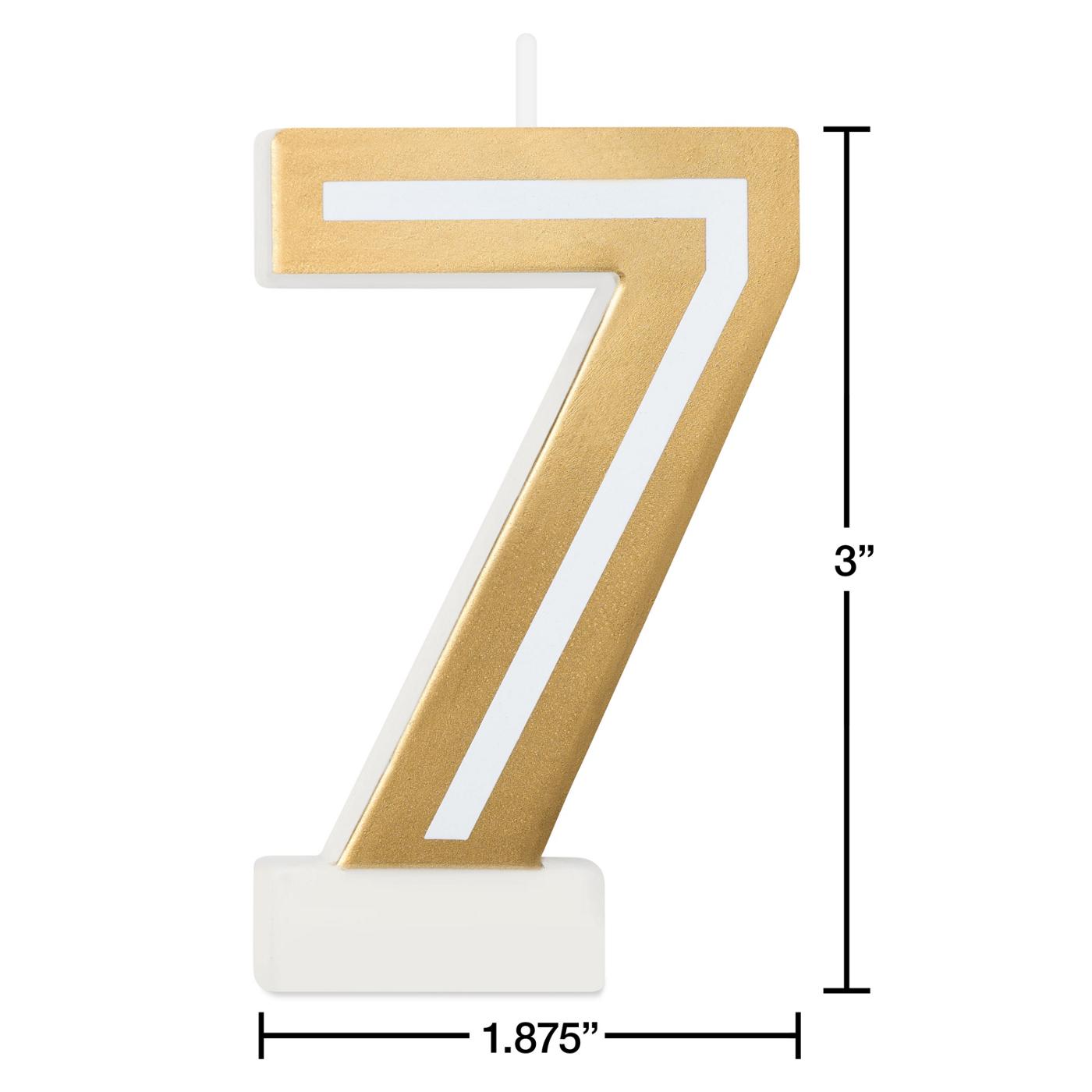 American Greetings Number 7 Gold Birthday Candle; image 3 of 3