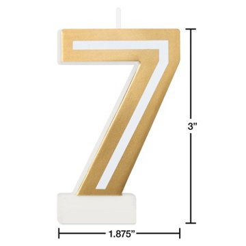 American Greetings Number 7 Gold Birthday Candle