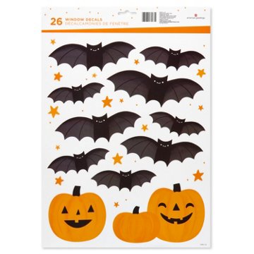 American Greetings Halloween Window Sticker Decals, Bats & Pumpkins