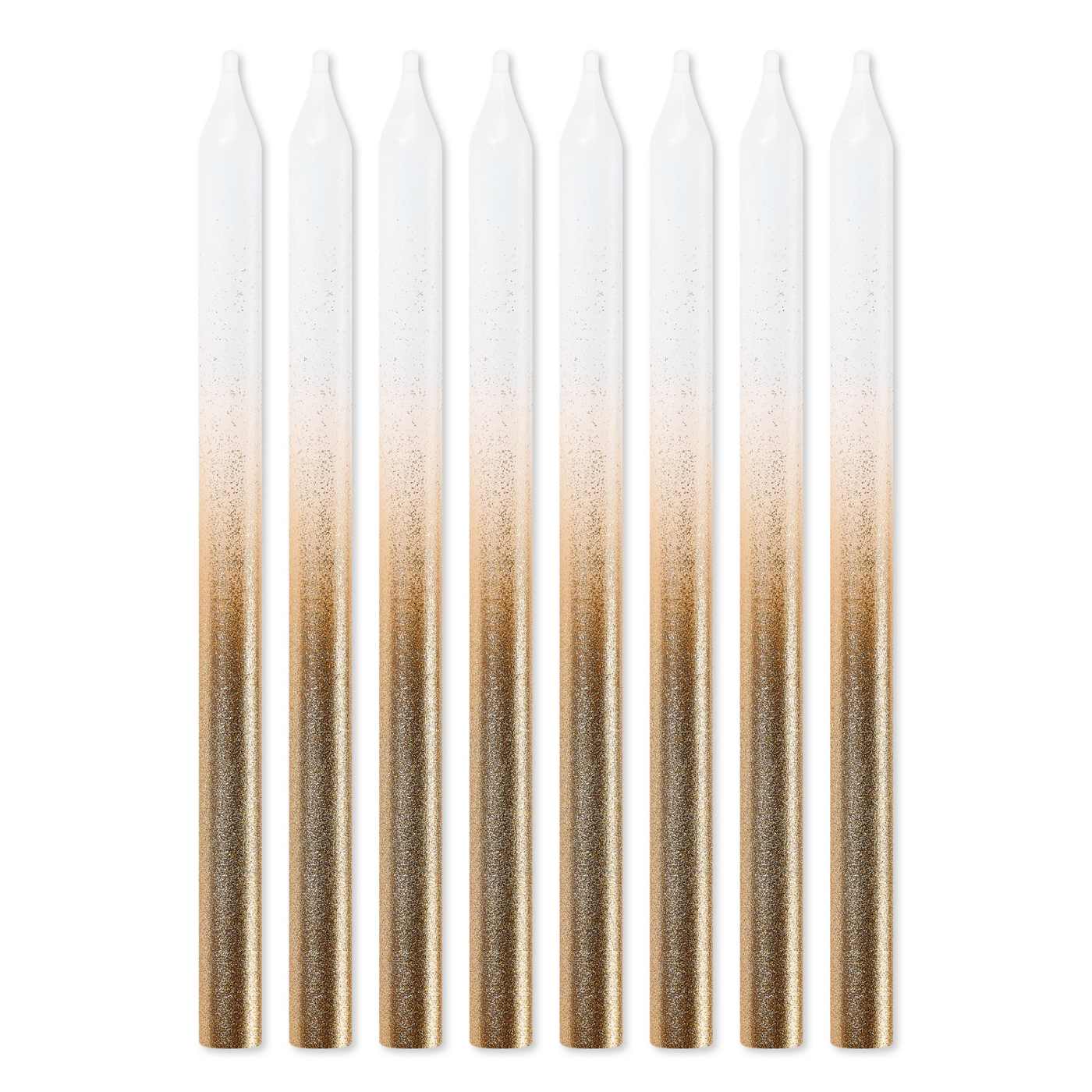 American Greetings White & Gold Ombre Birthday Candles; image 2 of 3