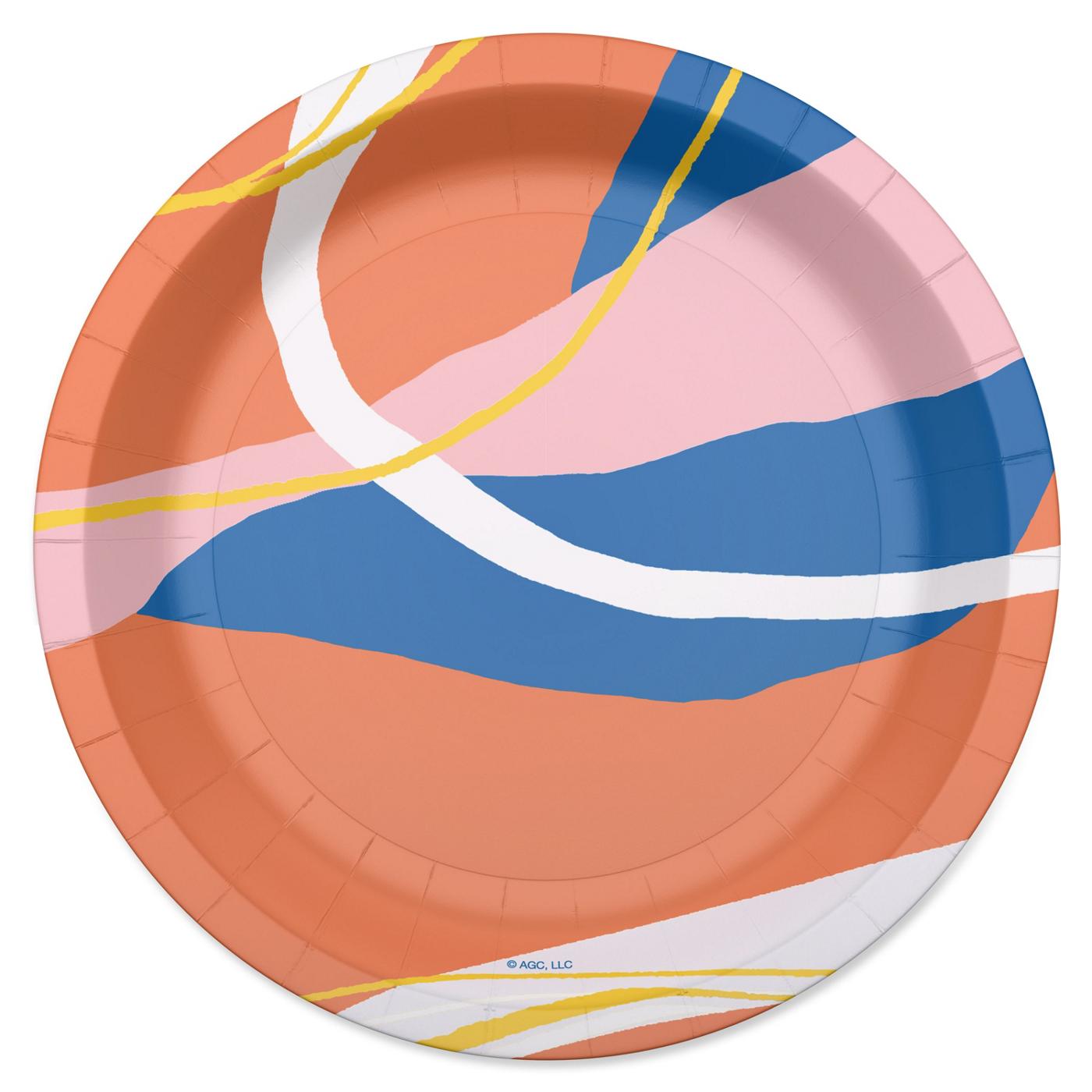 American Greetings Abstract Design 7" Paper Plates; image 1 of 3
