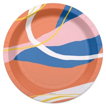 American Greetings Abstract Design 7" Paper Plates, 10 ct