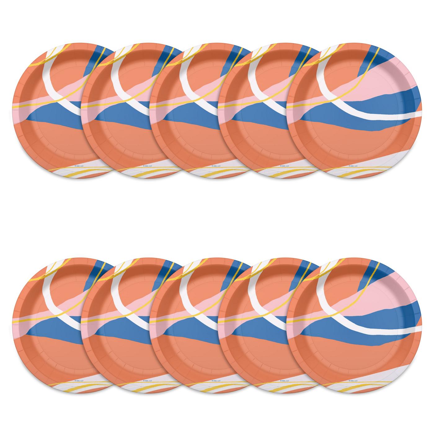 American Greetings Abstract Design 7" Paper Plates; image 2 of 3