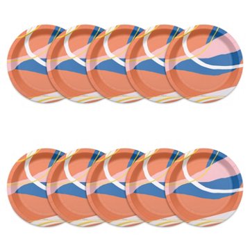 American Greetings Abstract Design 7" Paper Plates, 10 ct