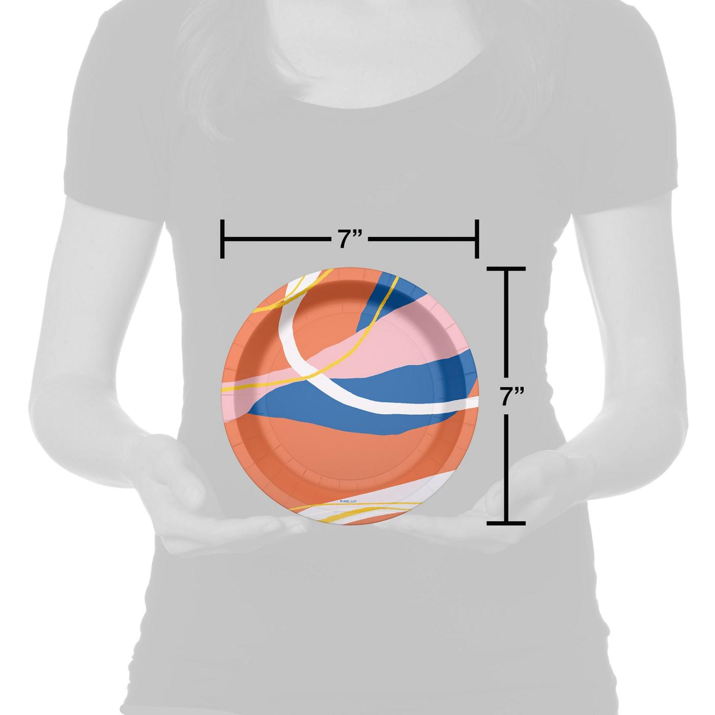 American Greetings Abstract Design 7" Paper Plates; image 3 of 3