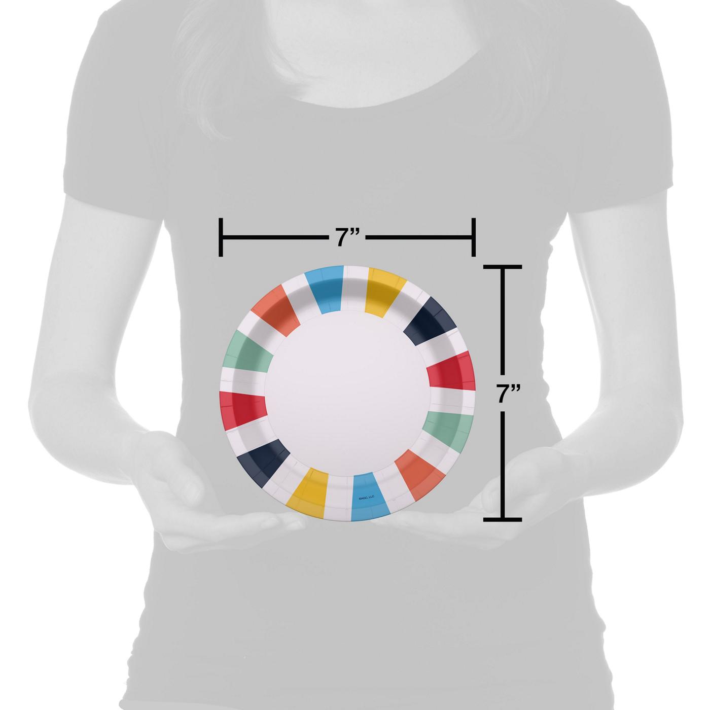 American Greetings Multicolored Deco 7" Paper Plates; image 2 of 3