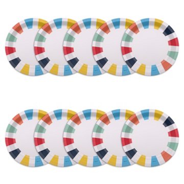 American Greetings Multicolored Deco 7" Paper Plates, 10 ct