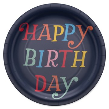 American Greetings Happy Birthday 9" Paper Plates, 10 ct