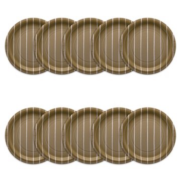 American Greetings Stripes on Gold 9" Paper Plates, 10 ct