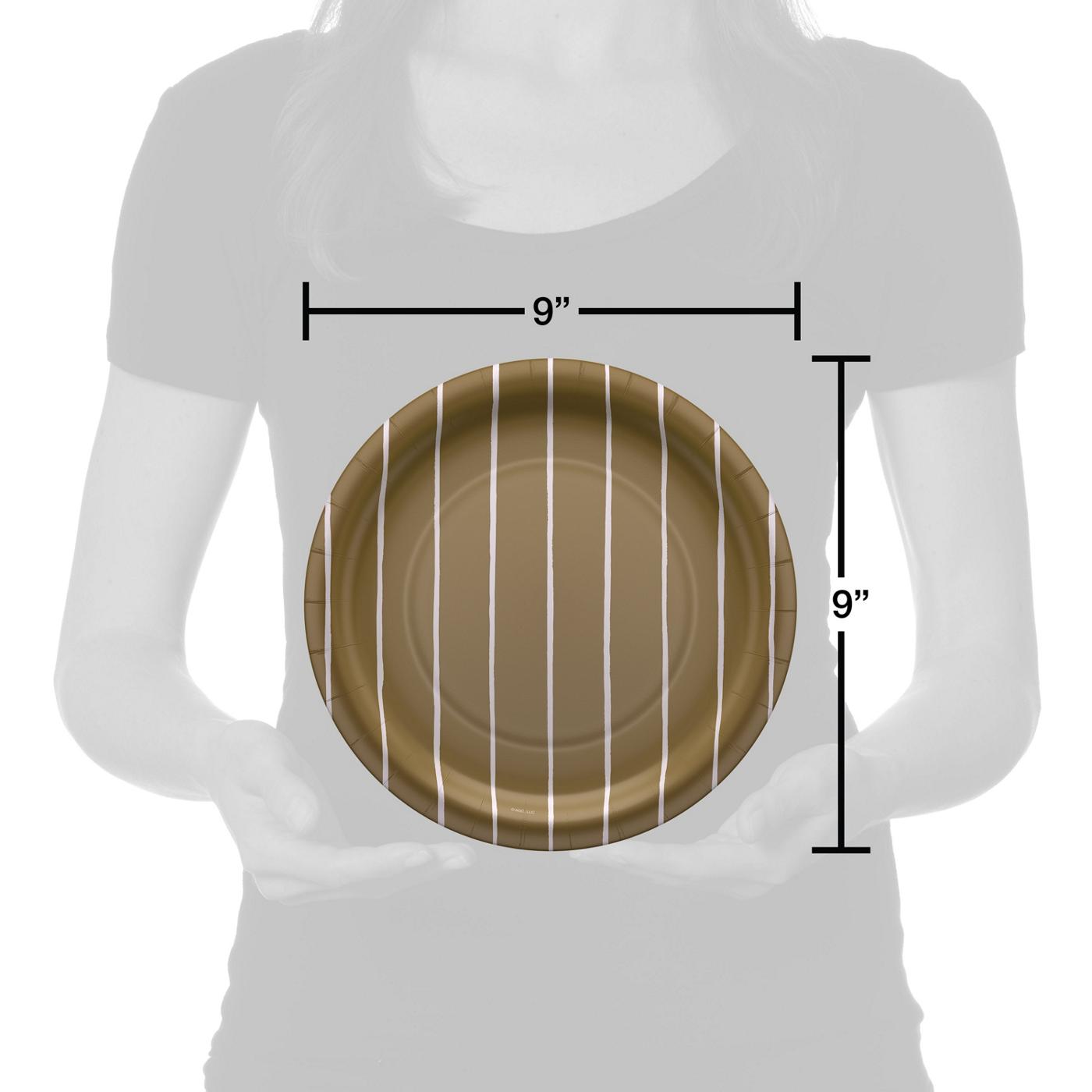 American Greetings Stripes on Gold 9" Paper Plates; image 3 of 3