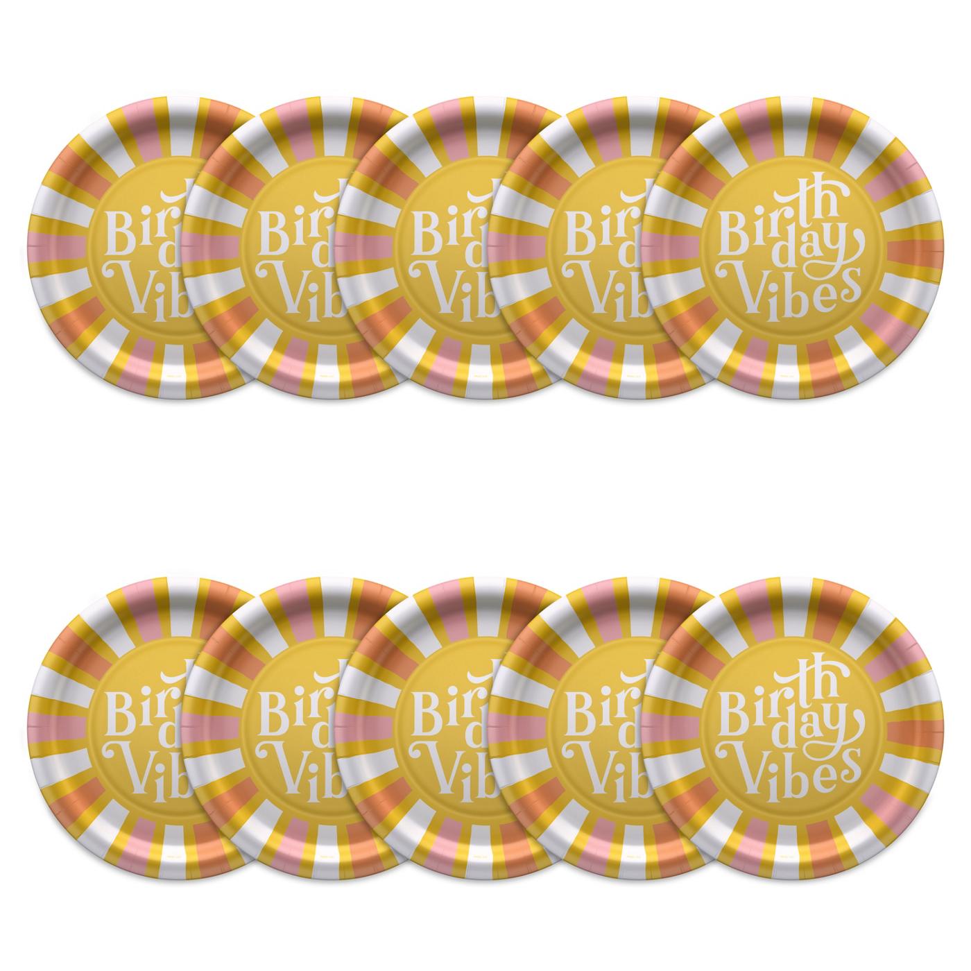 American Greetings Birthday Vibes 9" Birthday Paper Plates; image 2 of 3