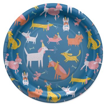 American Greetings Colorful Dogs 9" Birthday Paper Plates, 10 ct