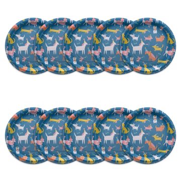 American Greetings Colorful Dogs 9" Birthday Paper Plates, 10 ct