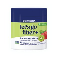 Enzymedica Let's Go Fiber + Pre/Pro/Post Biotics - Strawberry Kiwi