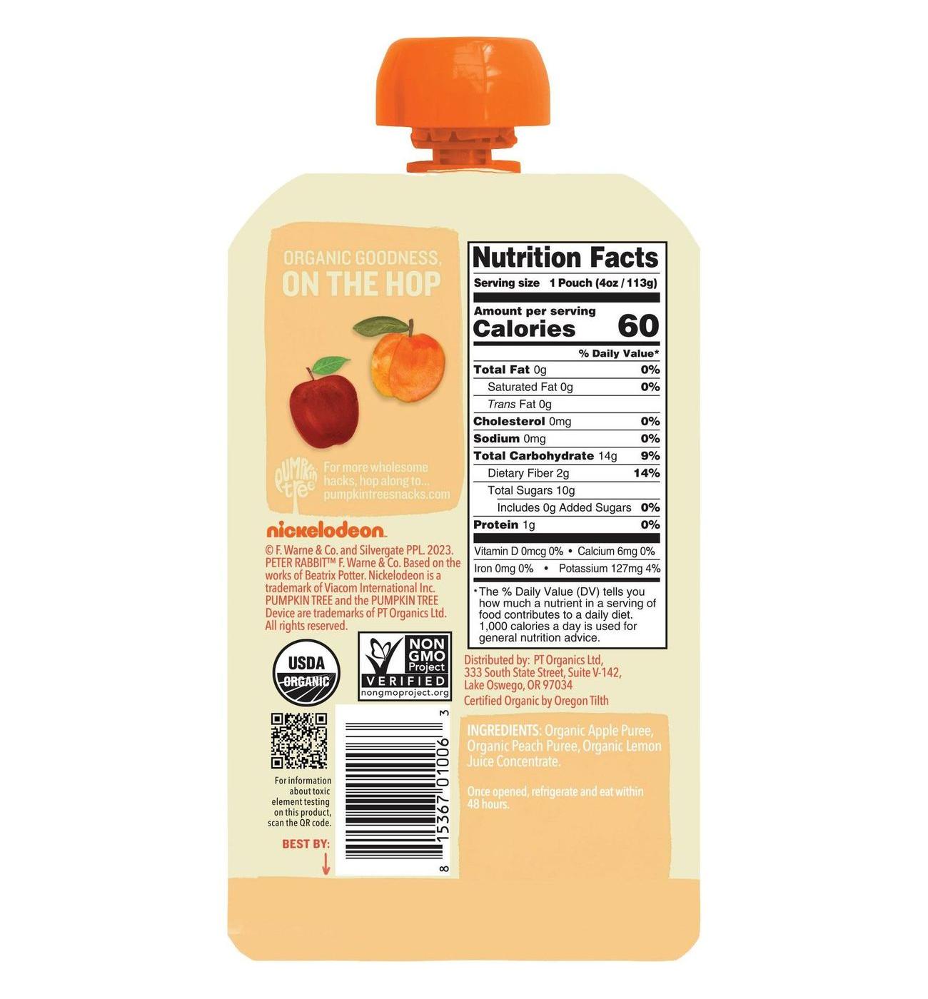 Pumpkin Tree Organics Baby Food Pouch - Apple & Peach; image 2 of 2