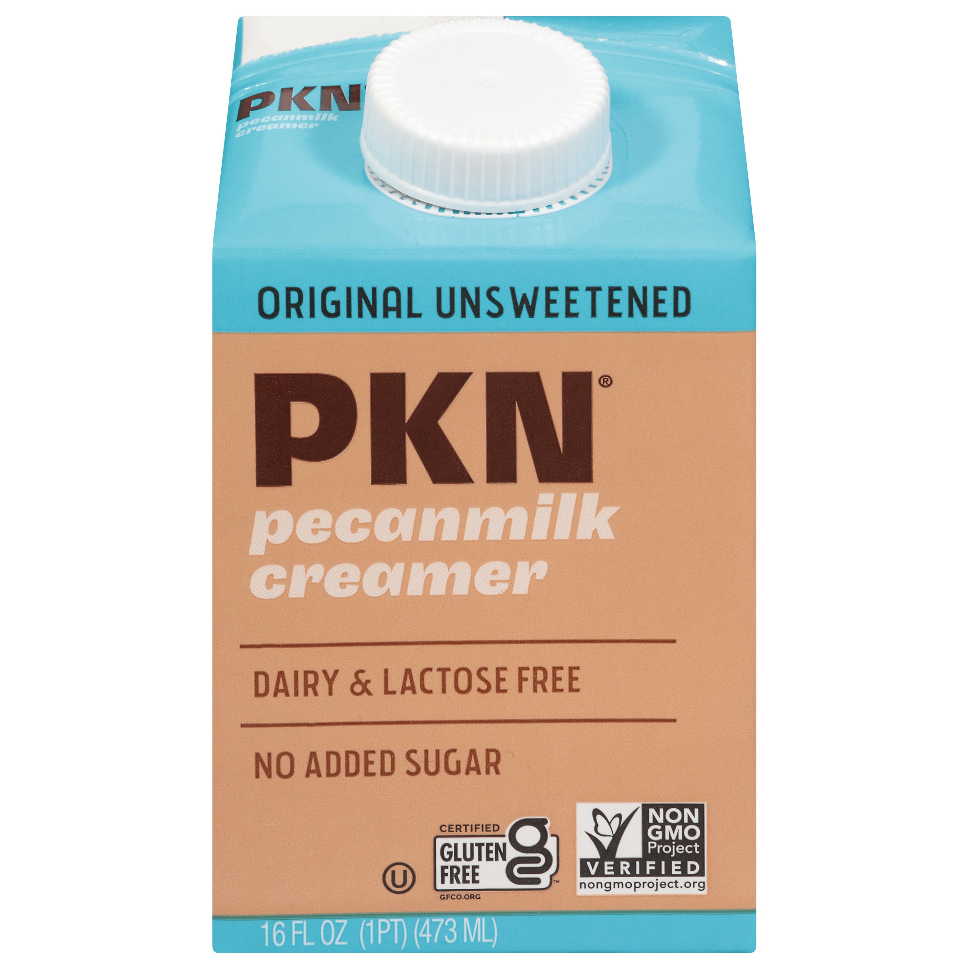 ミルク PKN Pecan Milk Creamer Original Unsweetened, 16 fl oz | Central