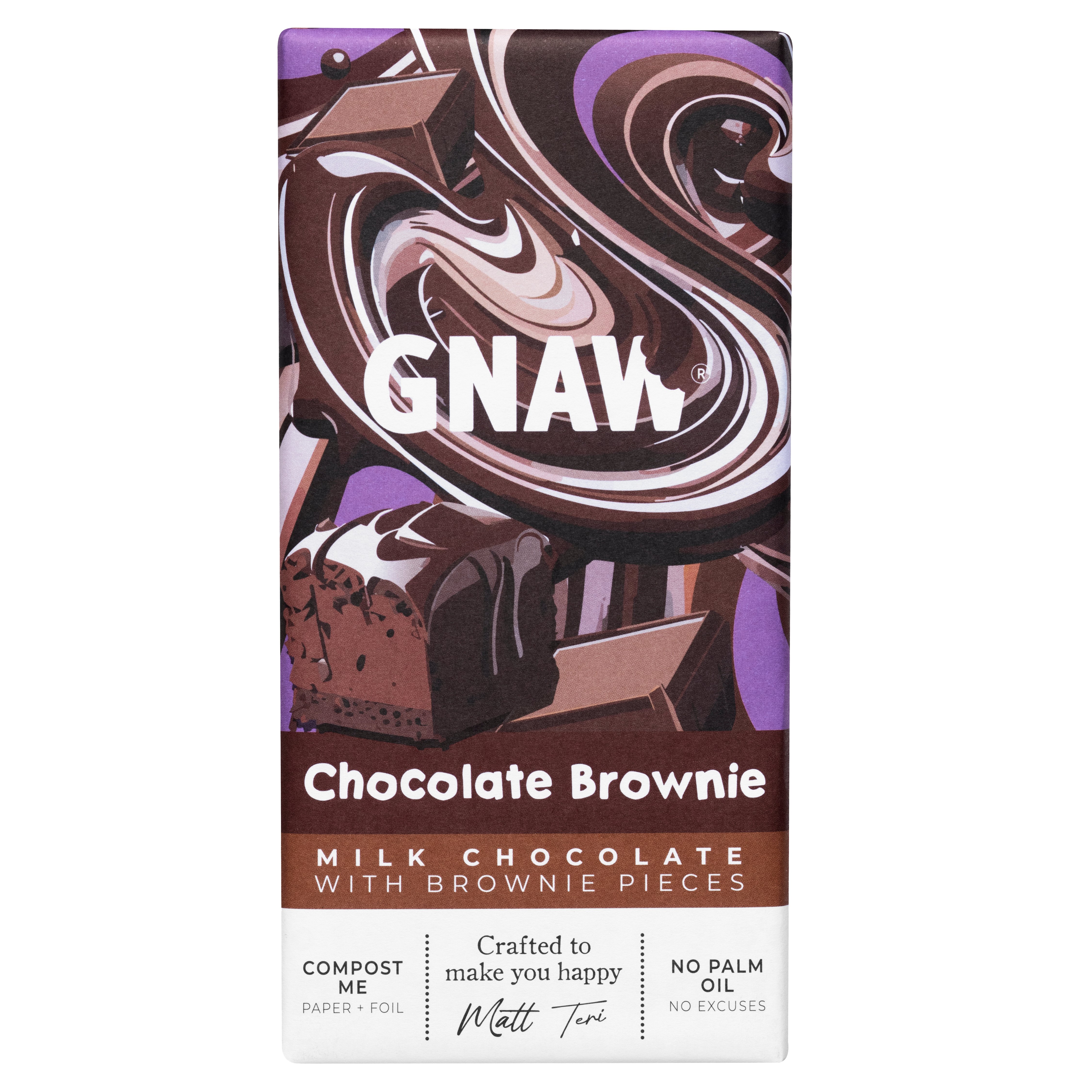 Gnaw Chocolate Brownie Milk Chocolate Bar, 2.82 oz | Central
