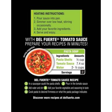 Del Fuerte Tomato Sauce Seasoned with Red Bell Pepper, 7.4 oz