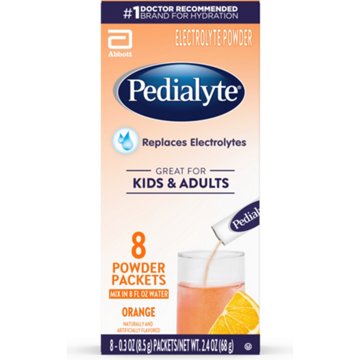 Pedialyte Electrolyte Powder Packs - Orange, 8 ct