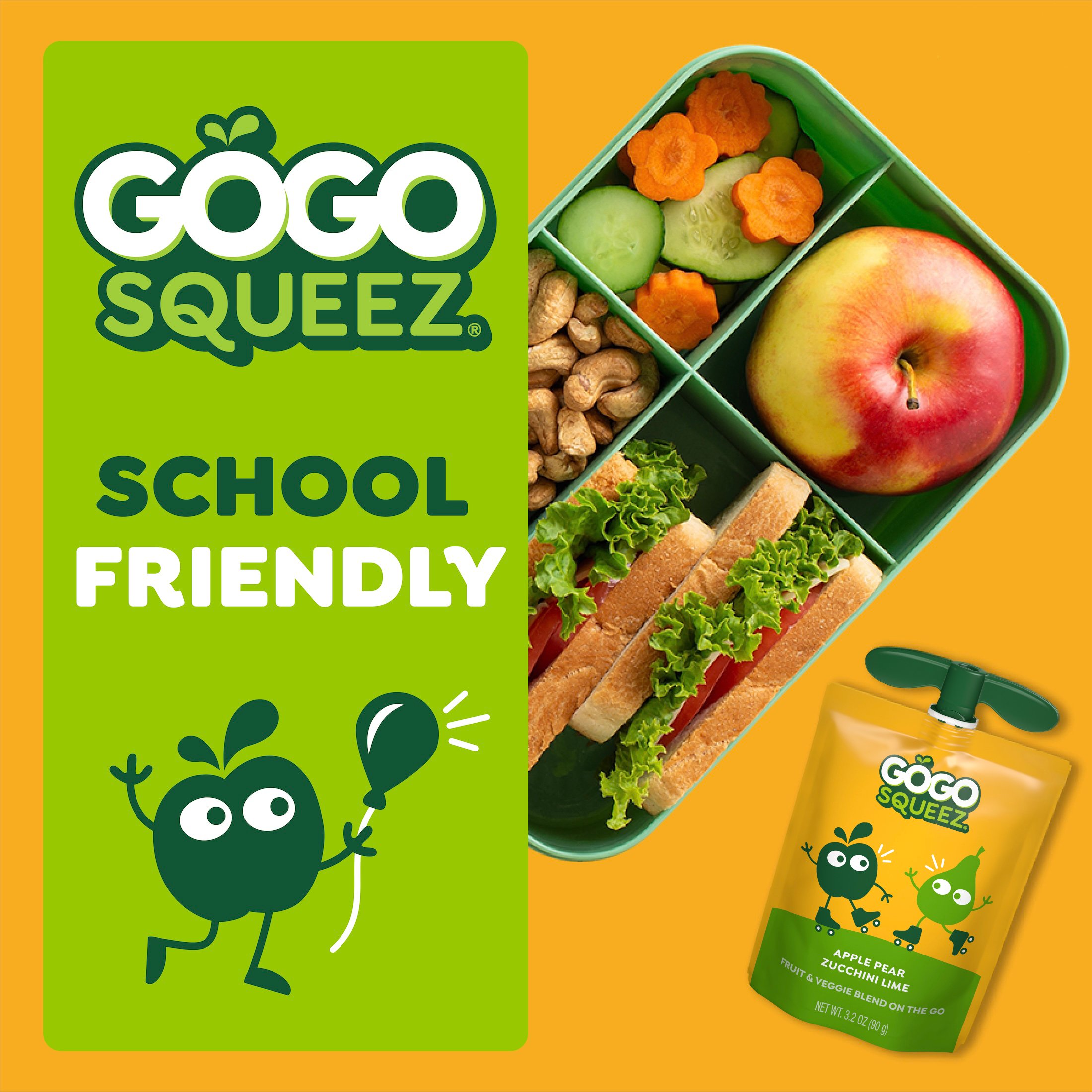 GoGo squeeZ Fruit & VeggieZ No Sugar Added Apple Banana Pear