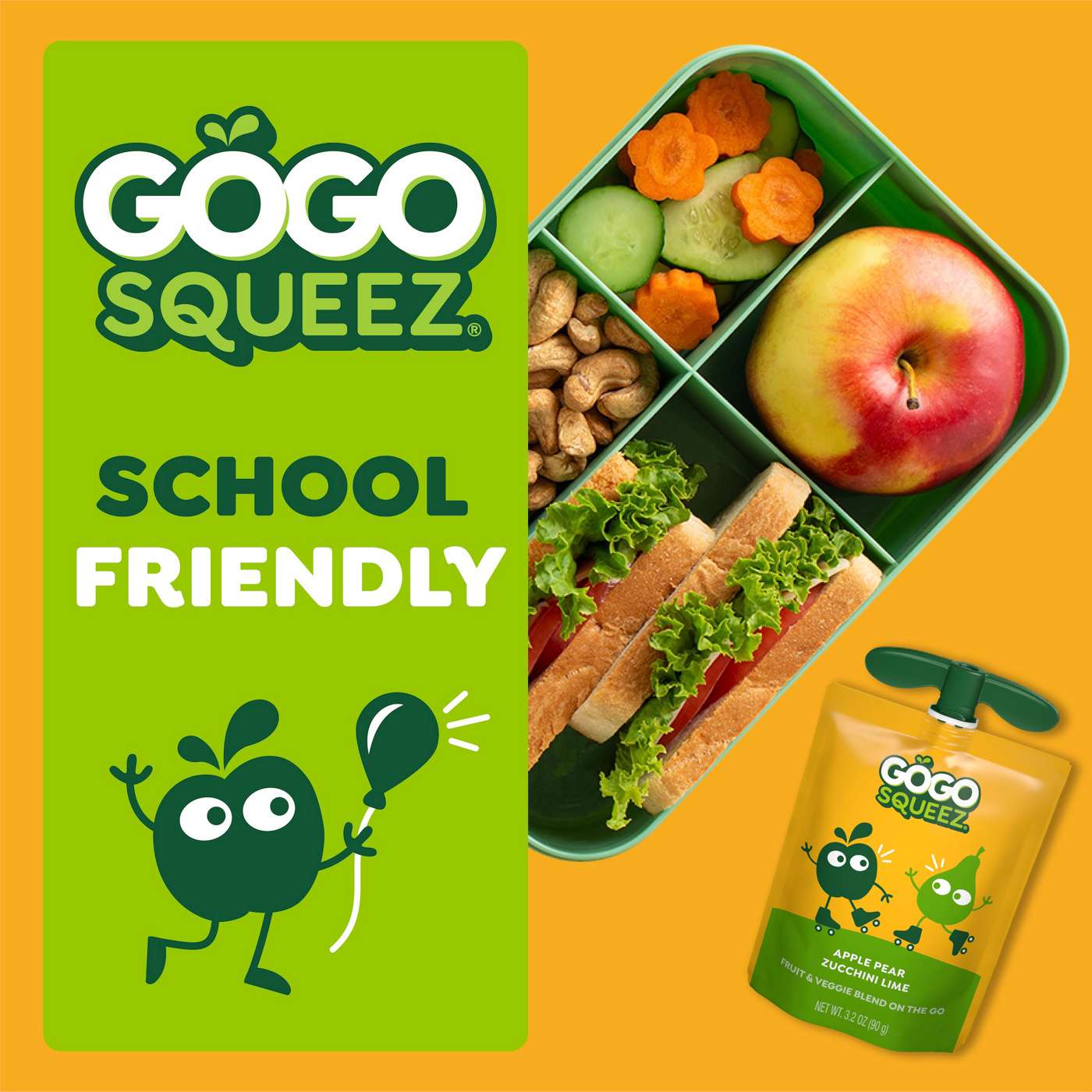 GoGo squeeZ Fruit & VeggieZ No Sugar Added Apple Banana Pear Parsnip Zucchini & Lime Variety Pouches; image 6 of 7