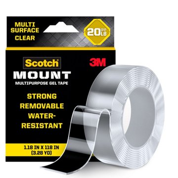 Scotch Mount Multipurpose Gel Tape, 1.18'' x 118''