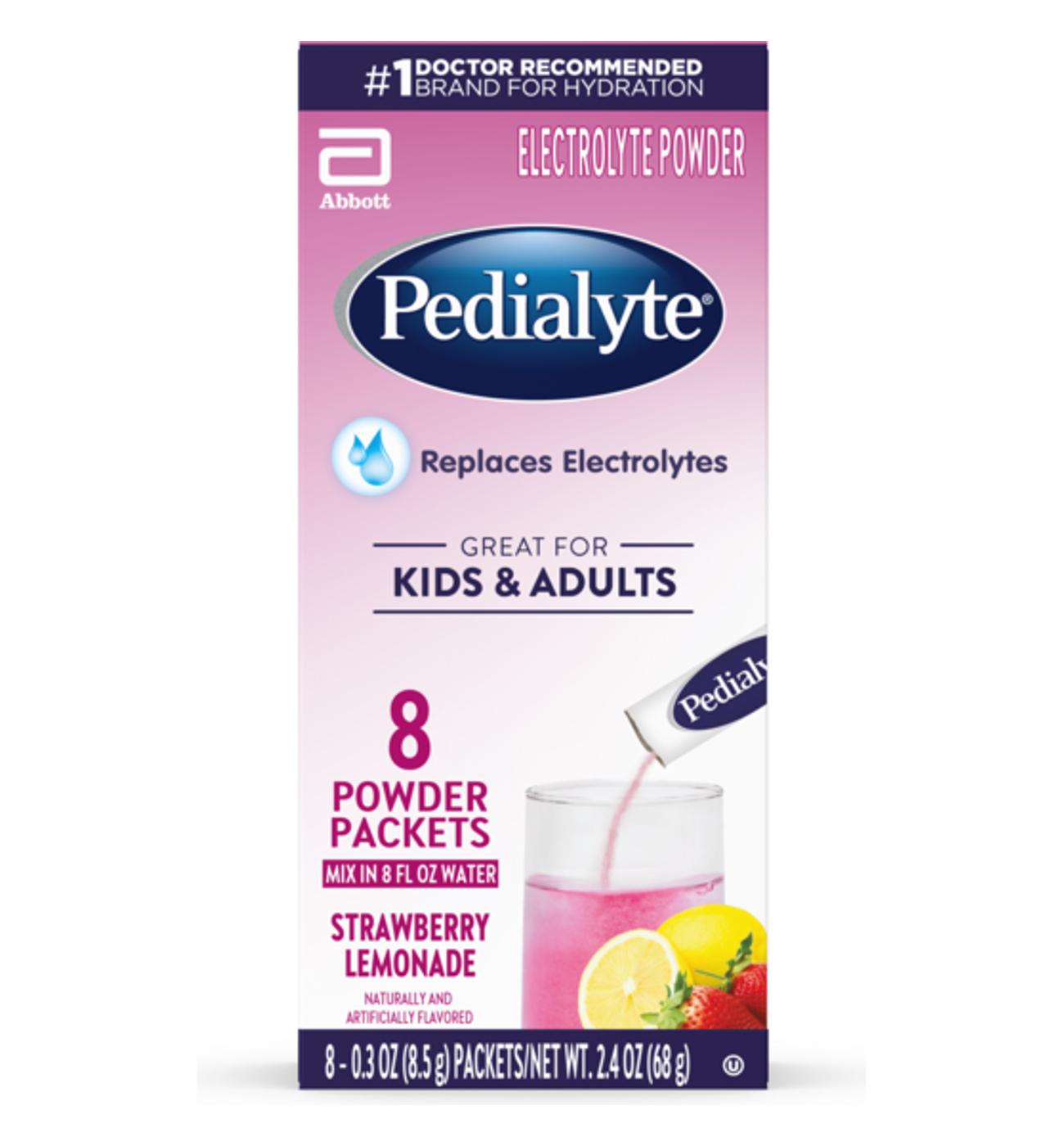 Pedialyte Electrolyte Powder Packs - Strawberry Lemonade; image 1 of 4