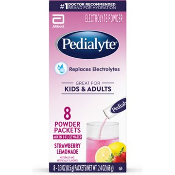 Pedialyte Electrolyte Powder Packs - Strawberry Lemonade, 8 ct